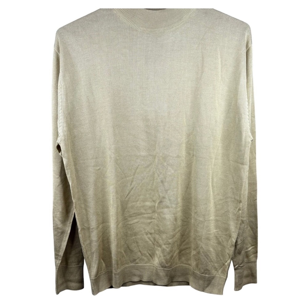 Inserch Mens XL Mock Sweater Tan Beige Gold Knit NWT old money preppy luxery